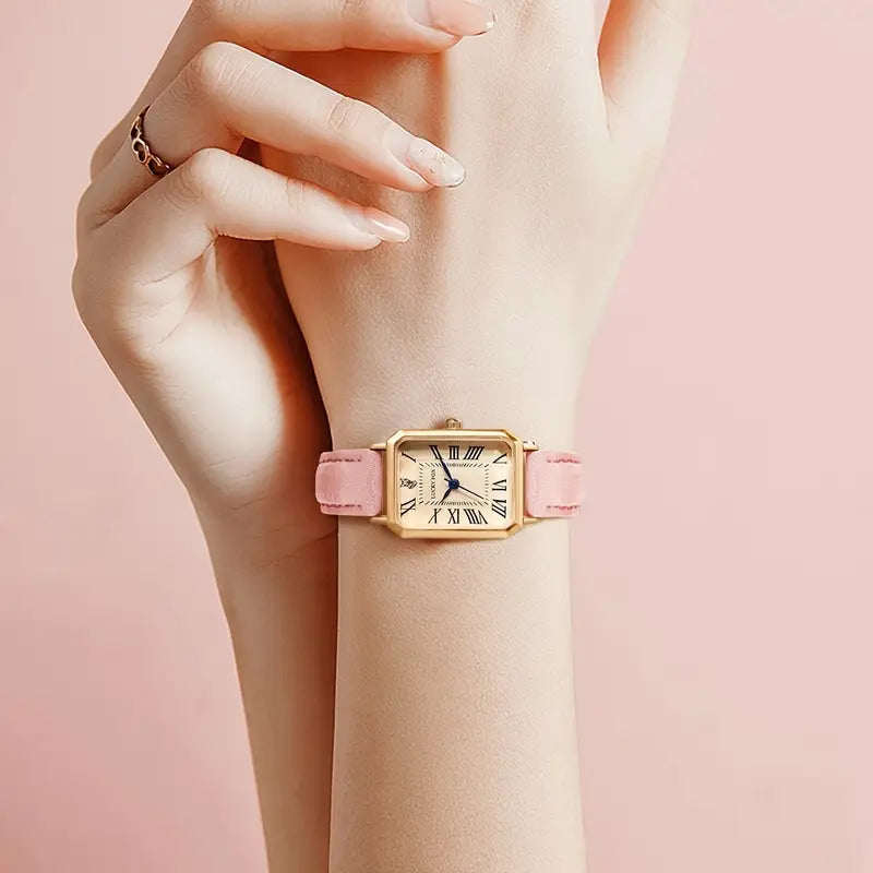 Elegante gouden horloge met een verfijnd steentje