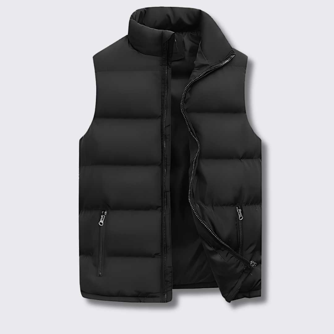 Heren Bodywarmer Puffer Vest Voor Laagjes Met Gestikte Look