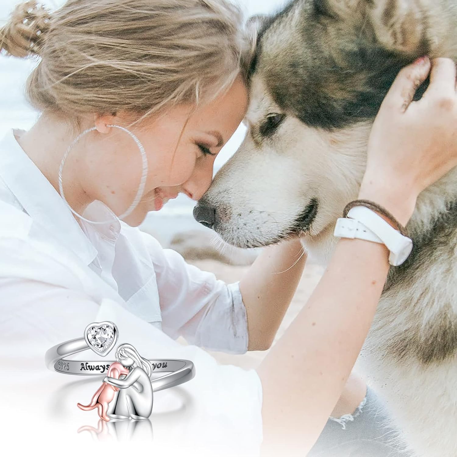 Zachte lichtroze ring met subtiele glans