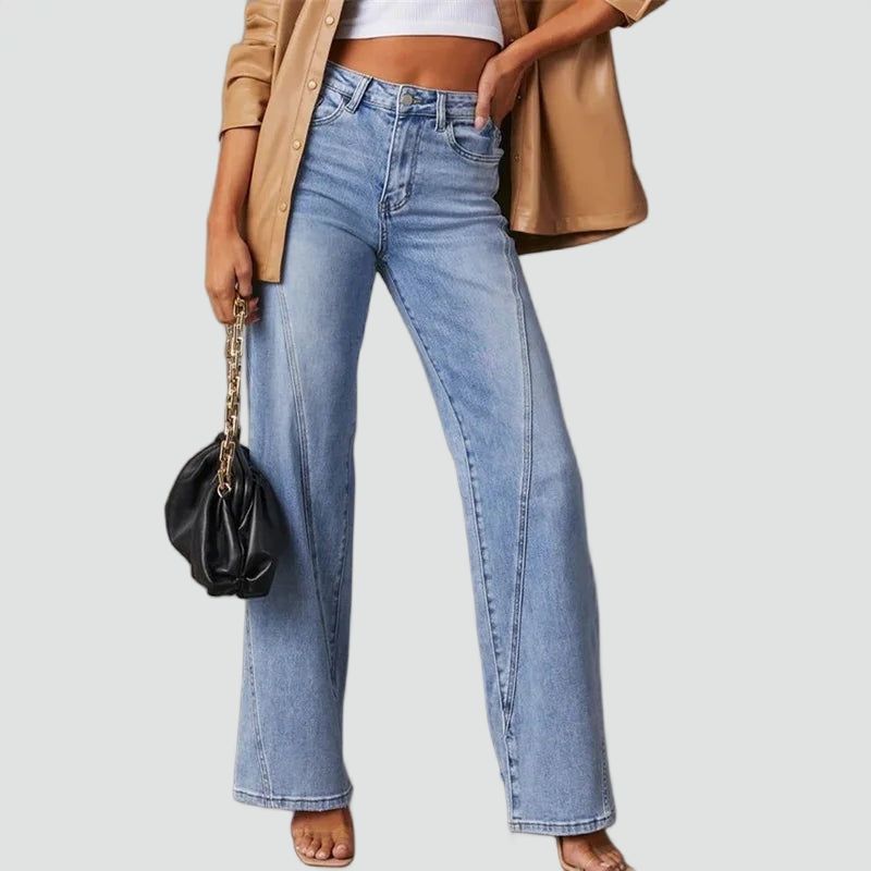 Wijde Pijpen Jeans Voor Dames Met Hoge Taille Pasvorm