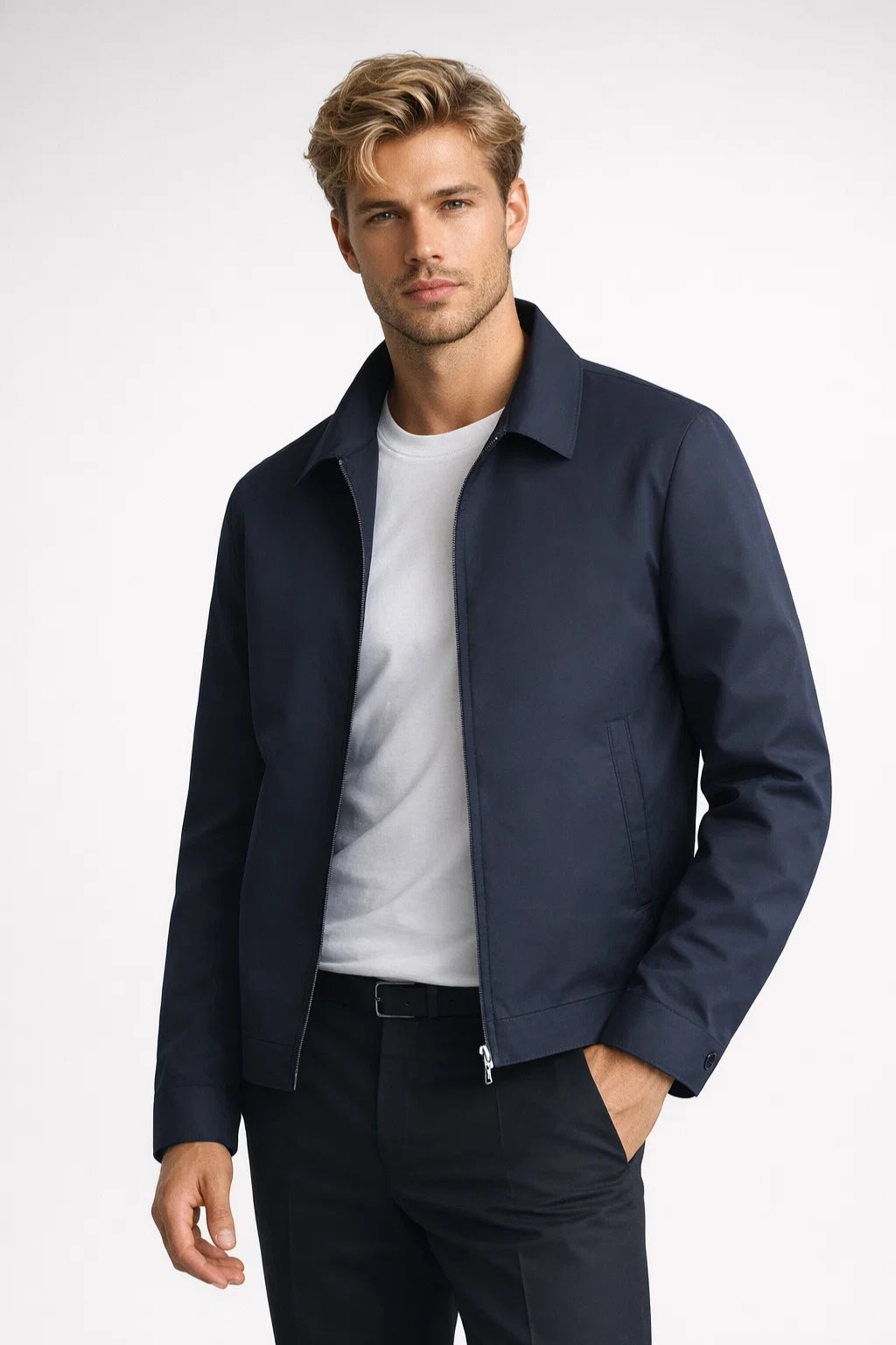 Tussenjas Heren Slim Fit Rits Klassieke Kraag Smart Casual zomer