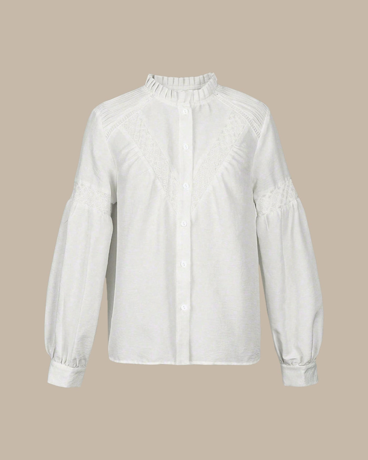 Casual Blouse Voor Dames Met Ruches En Gegolfde Textuur