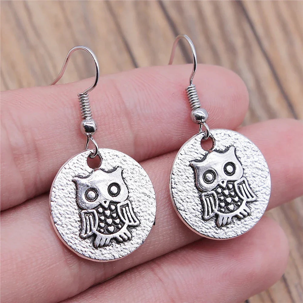 Vintage Uil Boheemse Dangle Oorbellen