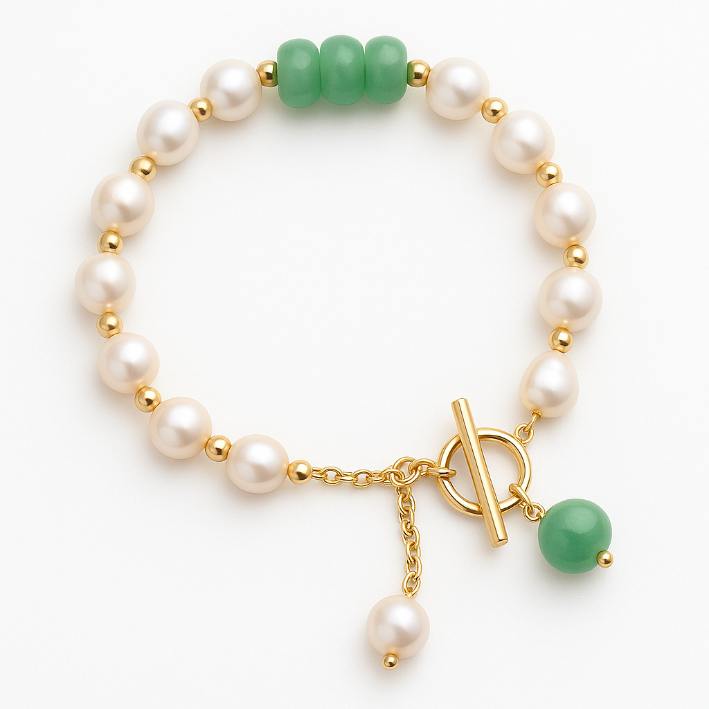 Zachte zeeparel armband met verfijnde details