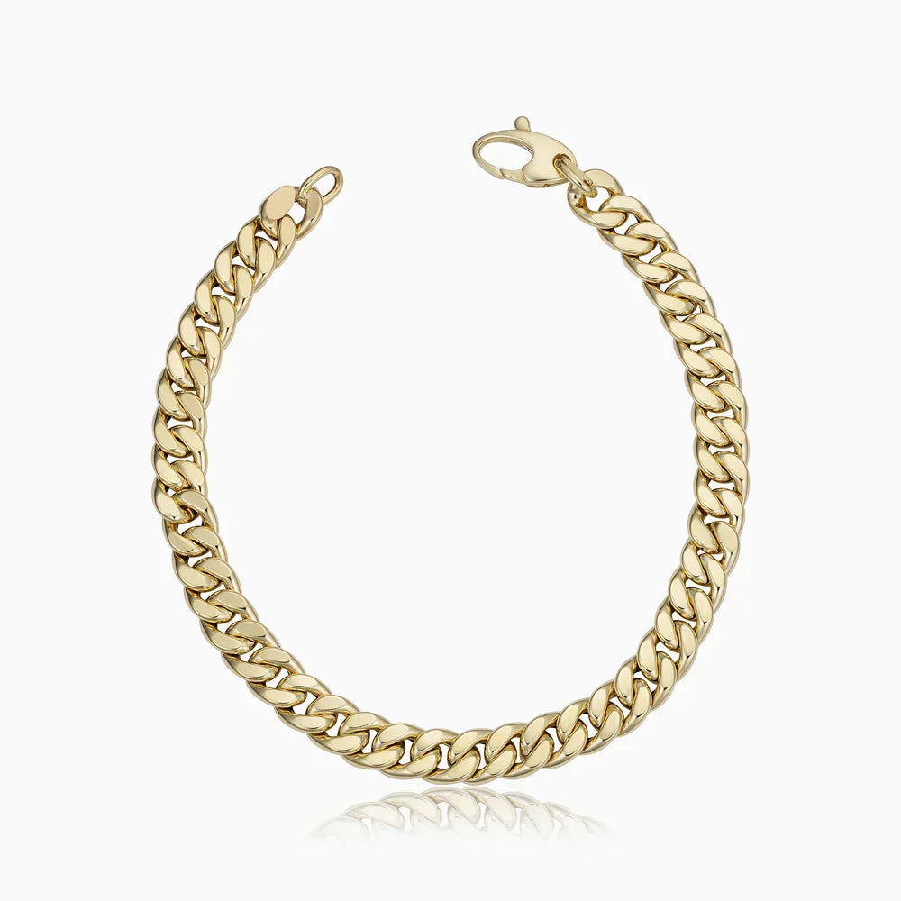 Elegante gouden Cubaanse armband met verfijnde schakels
