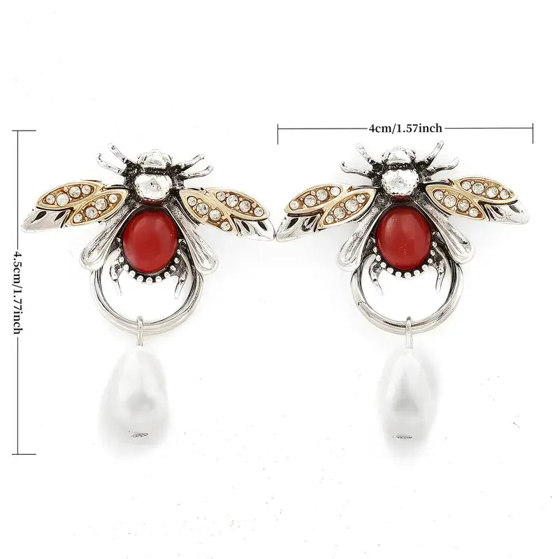 Vintage Bijen Dangle Oorbellen