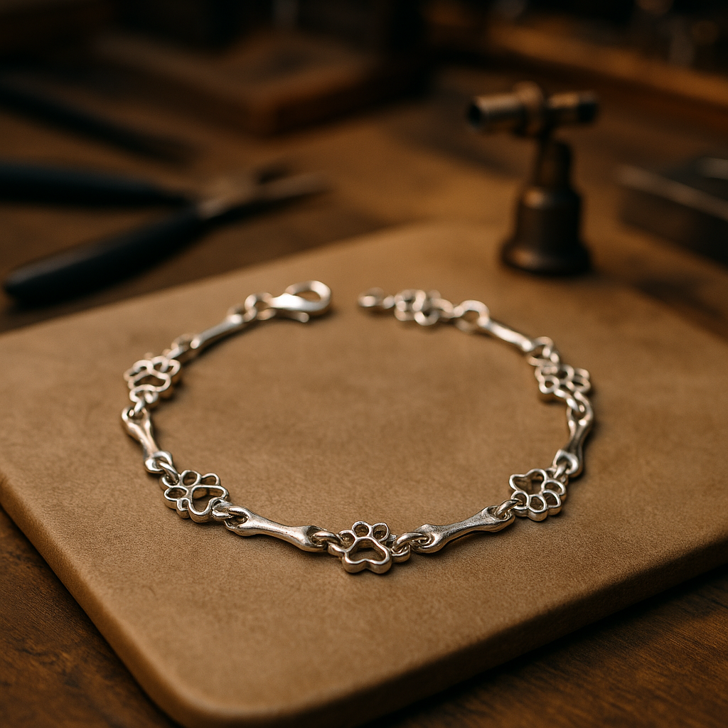 Beperkte Editie Pure Zilveren Hondenpoot en Bot Bedels Armband