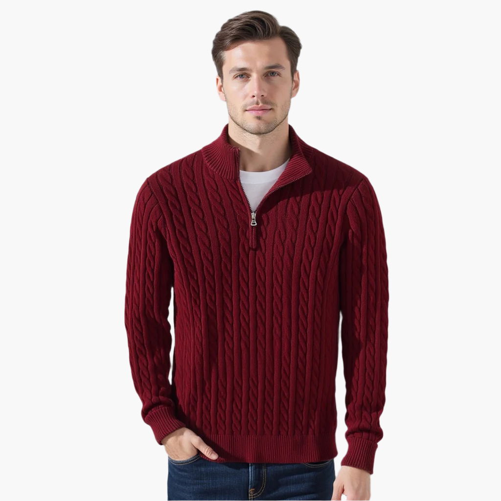 Eamon™ | Klassieke gebreide half-zip trui