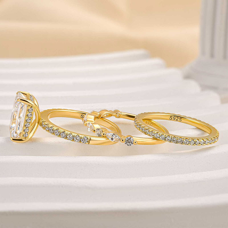 Drie-delige gouden ringenset