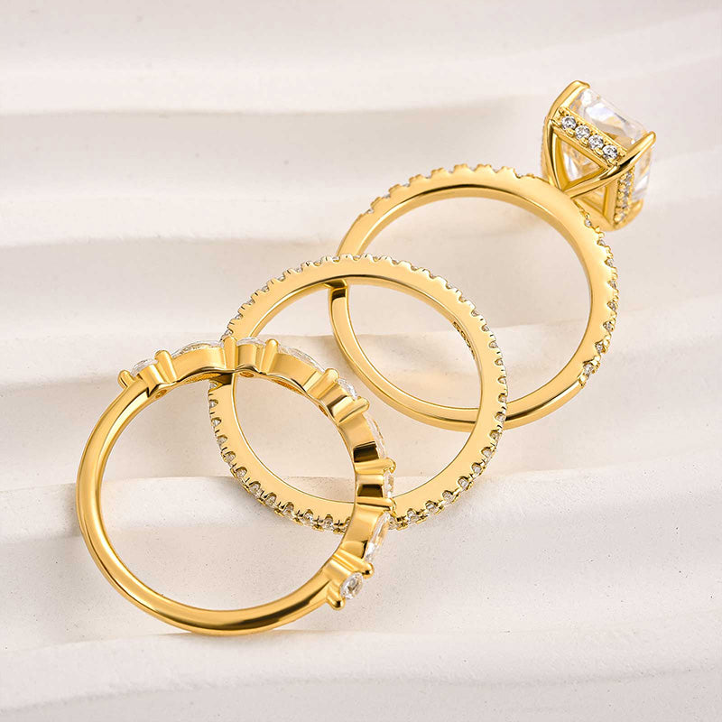 Drie-delige gouden ringenset
