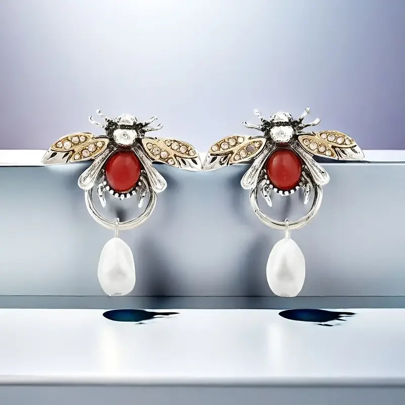 Vintage Bijen Dangle Oorbellen