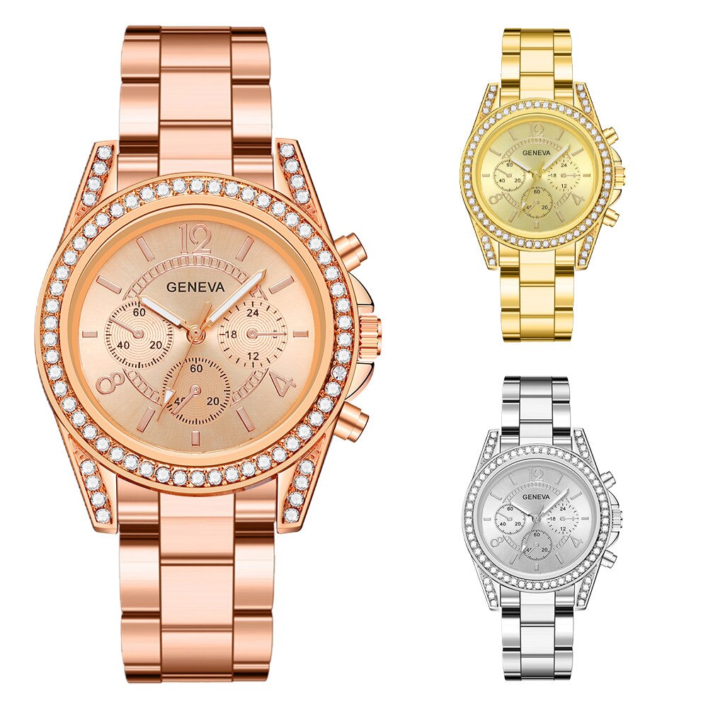 Elegante gouden horloge met subtiele parel