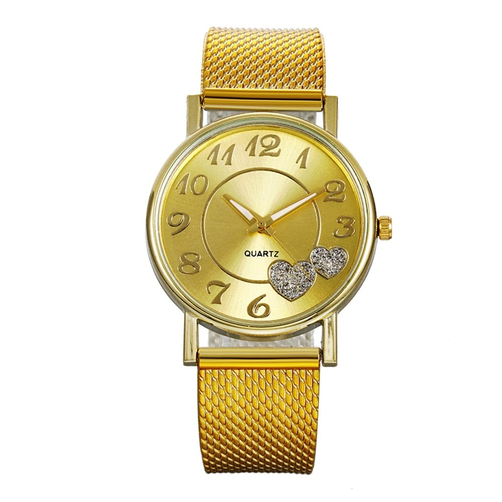 Minimalistische roségouden horloge met subtiele parel