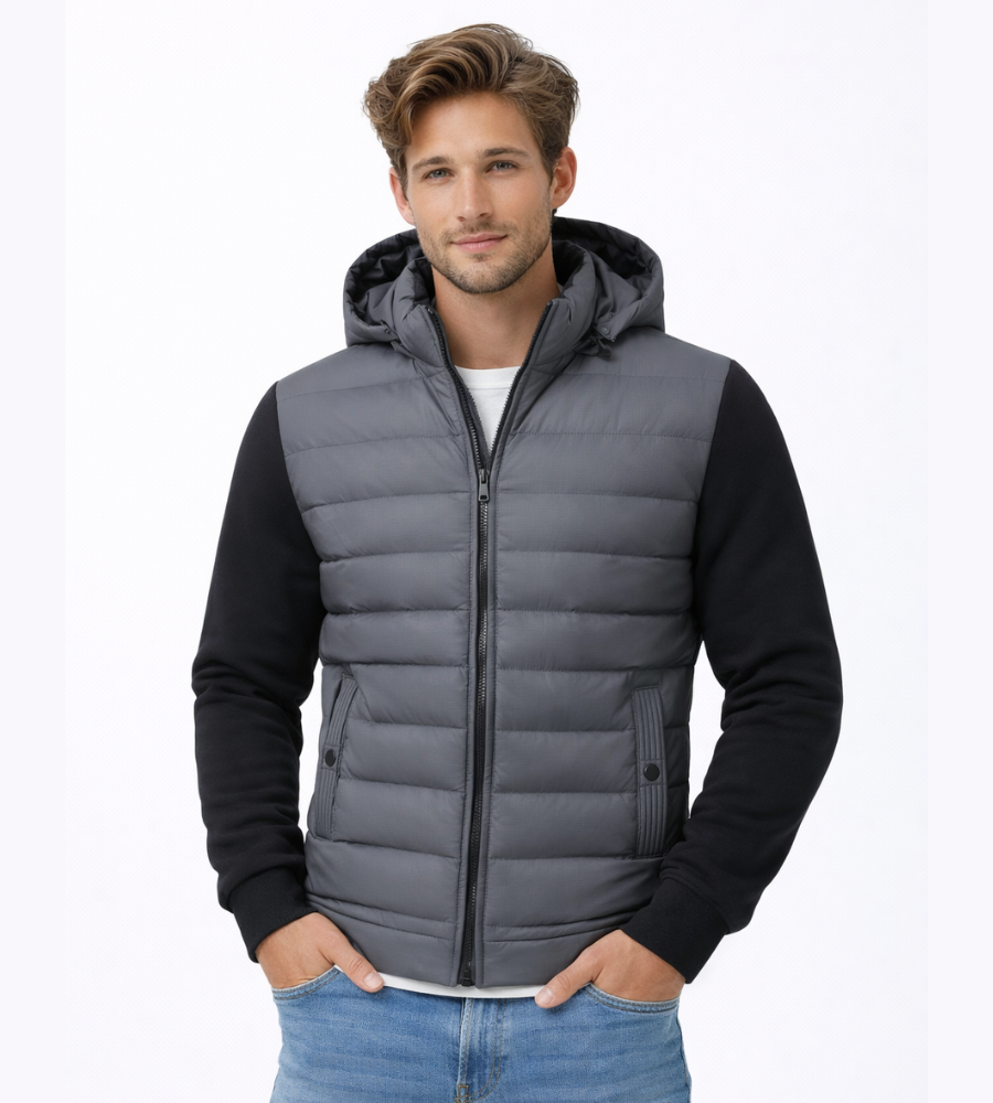 Hybride Gewatteerde Winterjas Heren Capuchon