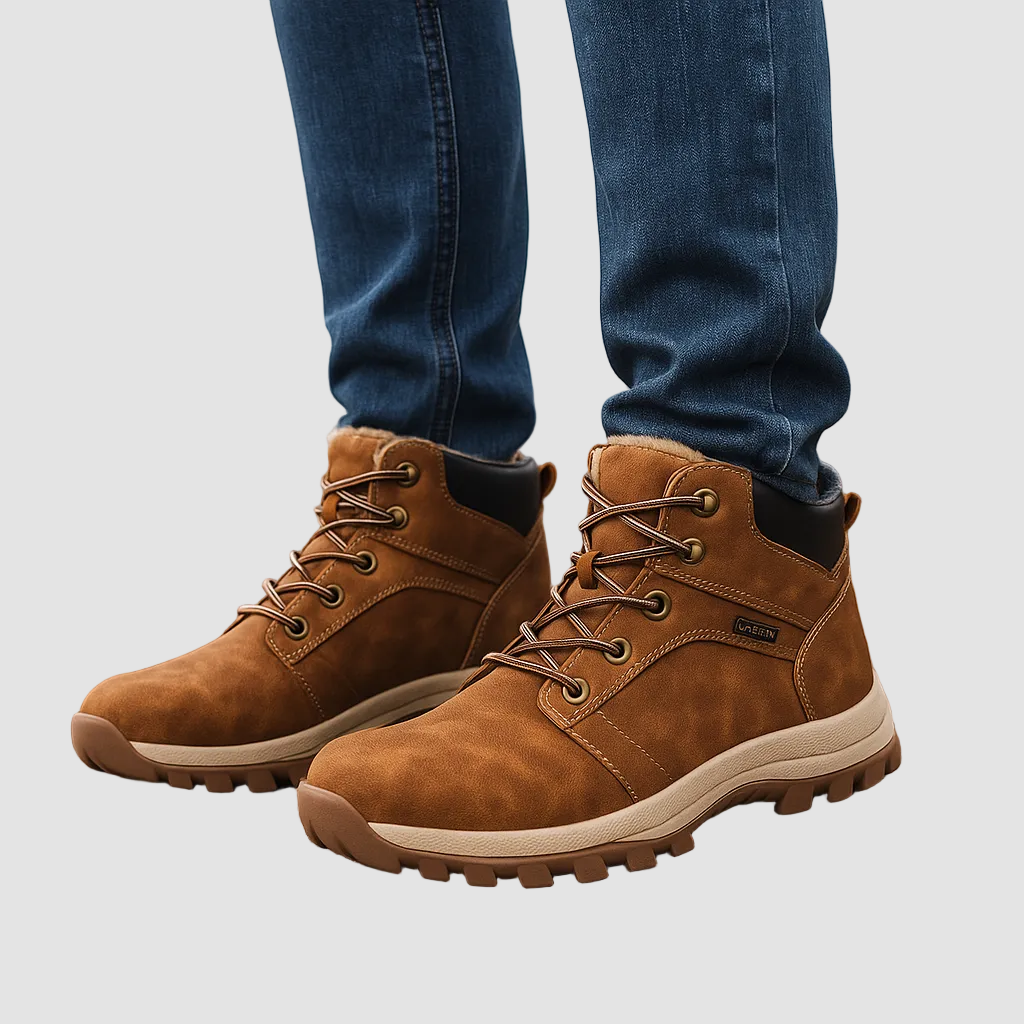Heren wandelschoenen met warme voering en stevige vetersluiting