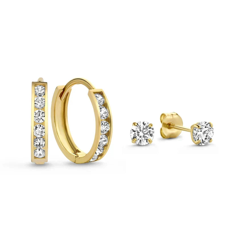 Gouden oorbellen set
