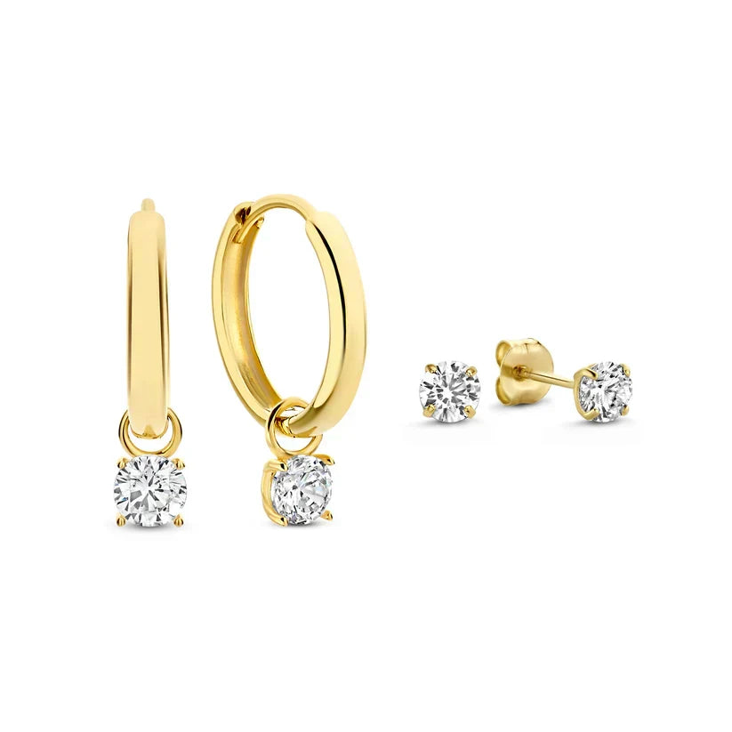 Set van gouden oorbellen