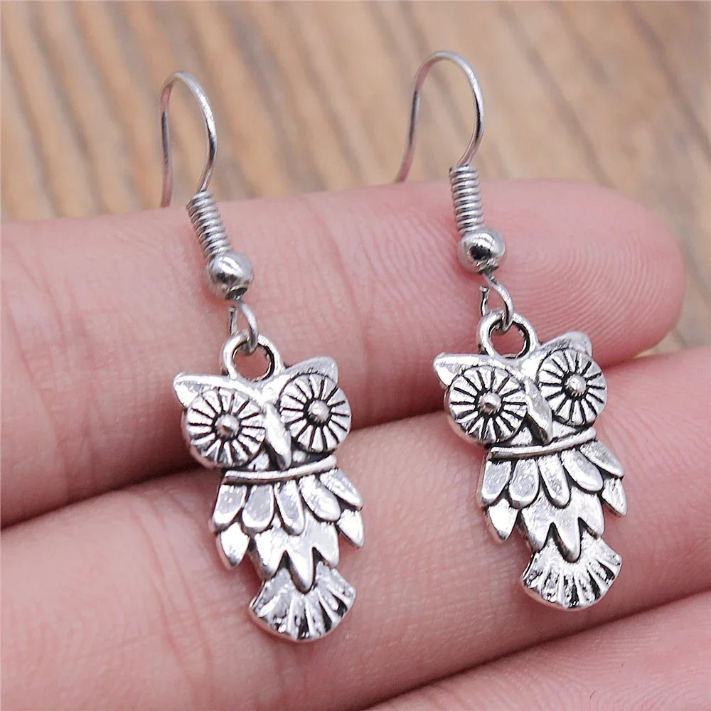 Vintage Uil Boheemse Dangle Oorbellen