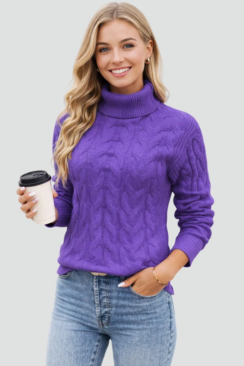Kabelgebreide Coltrui Dames Boorden Casual Chic
