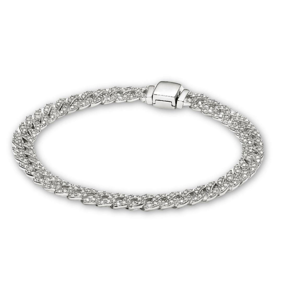 Elegante gouden armband met moissaniet details