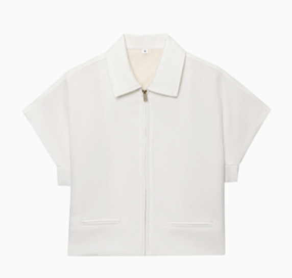 Kort Jasje Dames Cropped Rits Revers Casual Chic