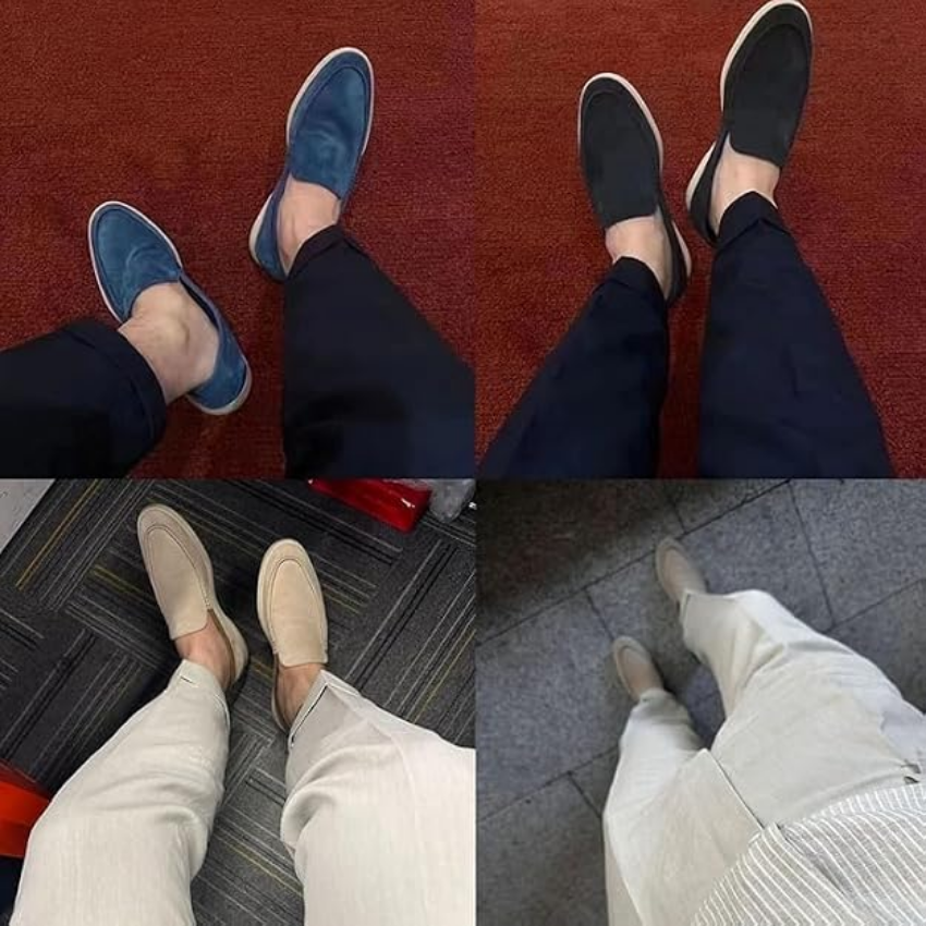 Casual loafers Heren Regular Fit Bovenwerk van leer Instapmodel