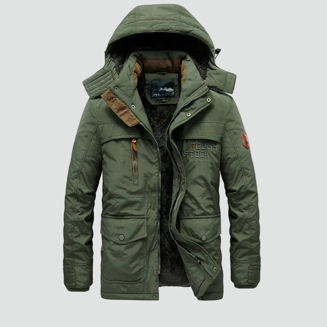 Dik Fleece Gevoerde Winterjas Heren Capuchon