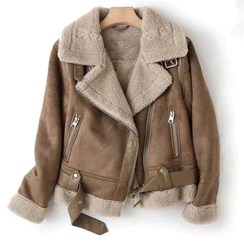 Bikerjack Dames Teddy Gevoerd Schuine Rits Getailleerd