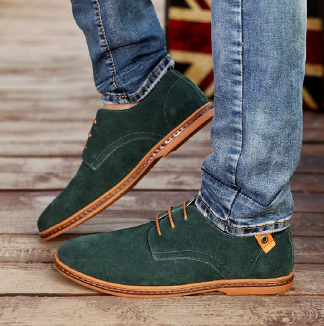 Heren Suède Derby Schoenen Met Vetersluiting En Textuurafwerking