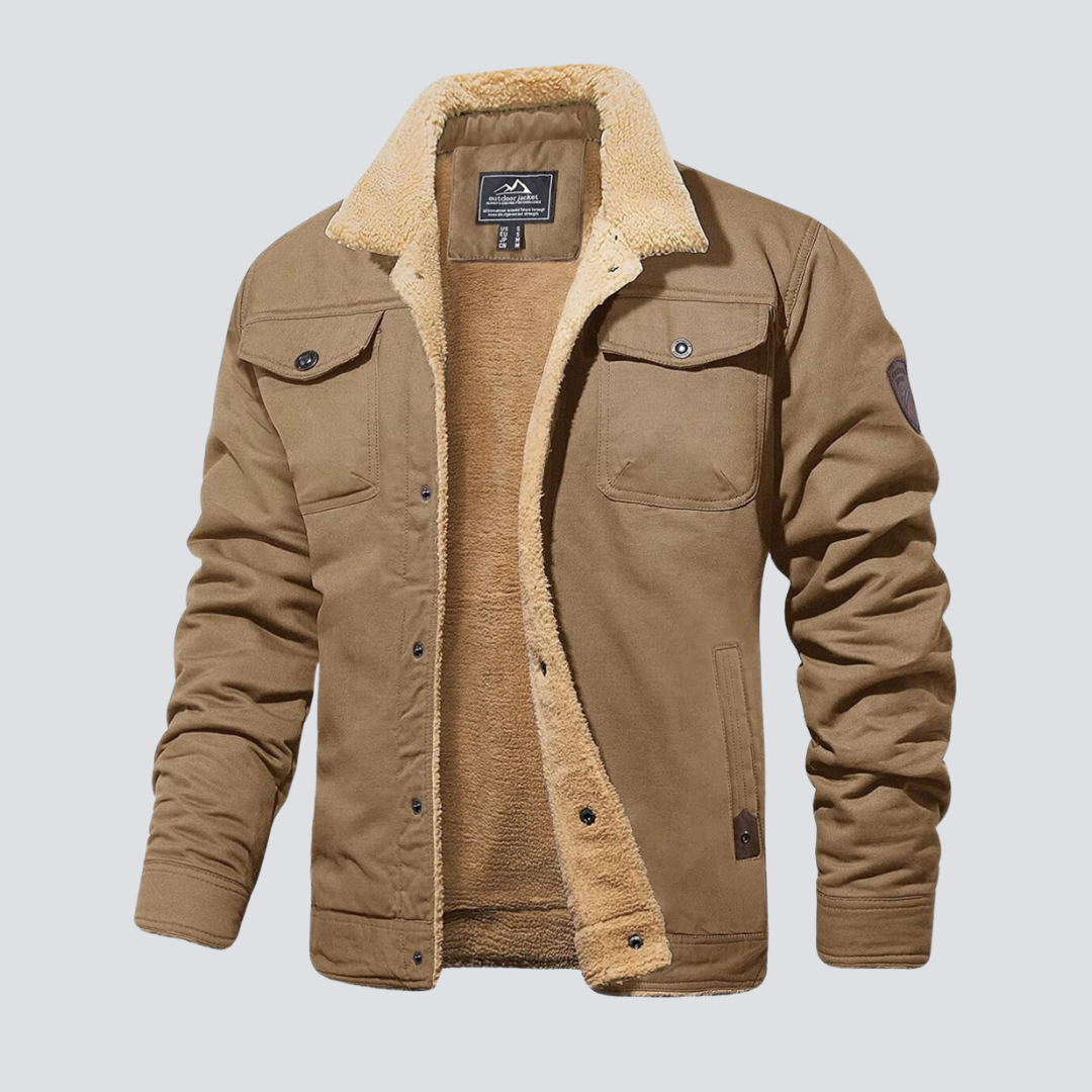Teddy Fleece Winterjas Heren Gevoerd Drukknopen