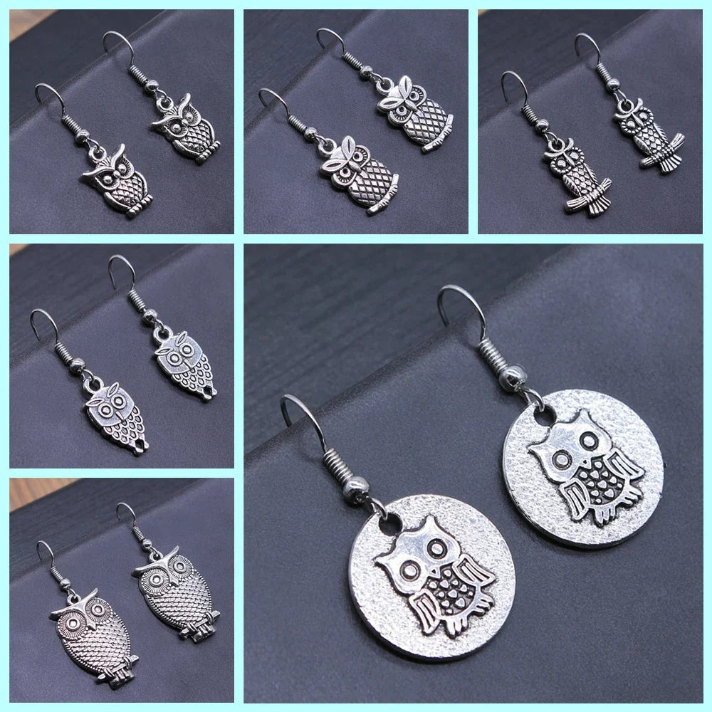 Vintage Uil Boheemse Dangle Oorbellen
