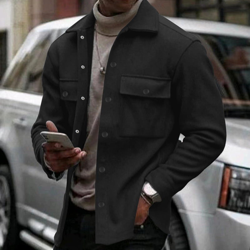 Heren Overshirt Jas met Lange Mouwen en Borstzakken