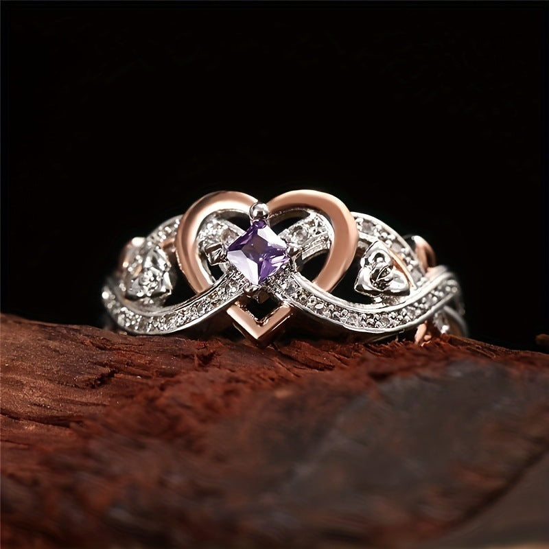 Elegante gouden en zilveren ring met hartje