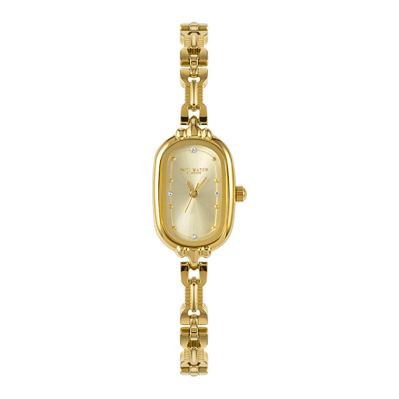 Elegante wit gouden casual horloge met subtiele details