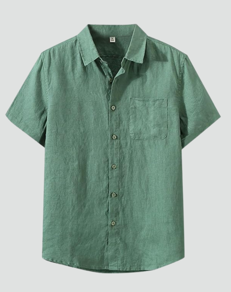 Linnen Shirt Korte Mouwen Heren Zomer Casual
