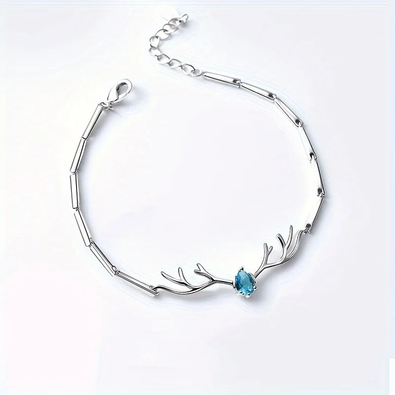 Hertengeweih Hart Armband met Zircon