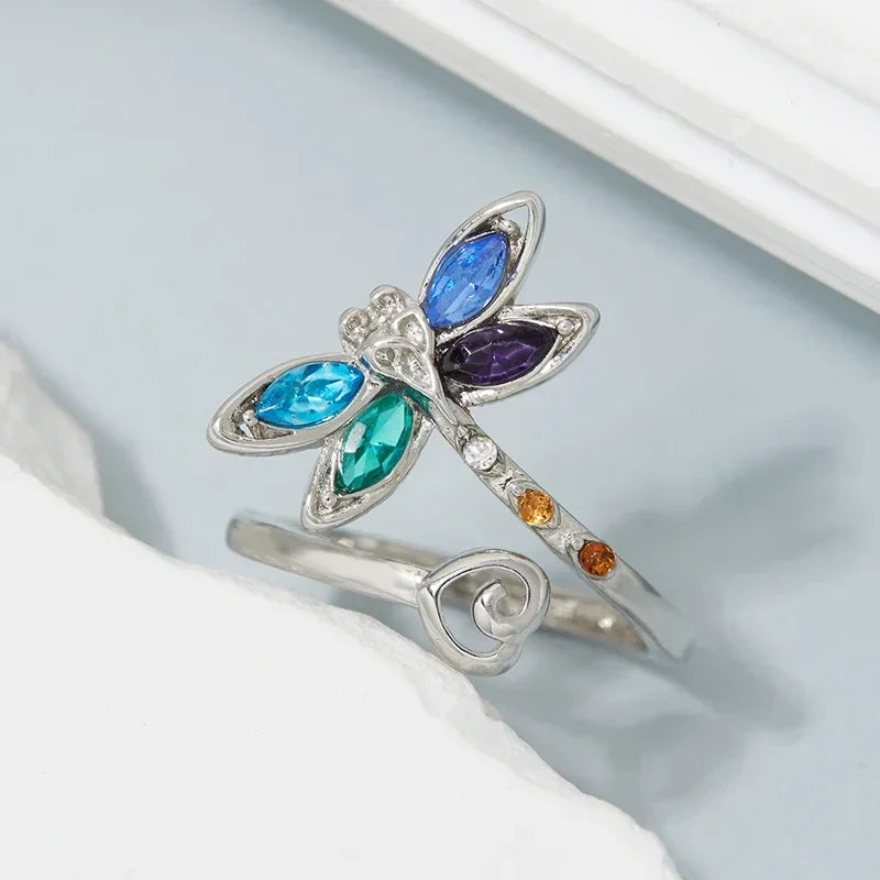 Vintage Libelle Verstelbare Ring