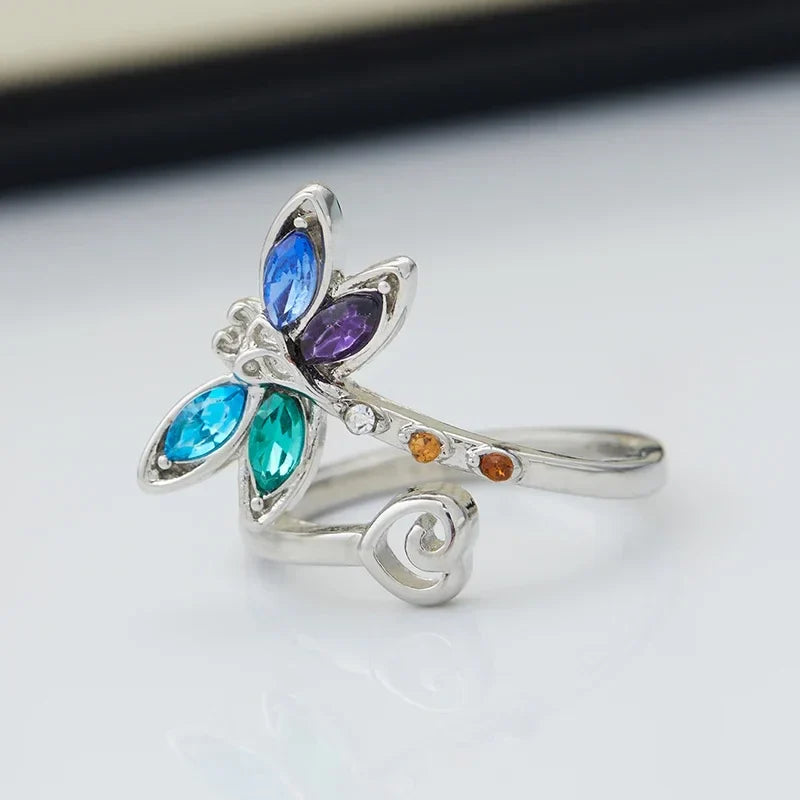 Vintage Libelle Verstelbare Ring