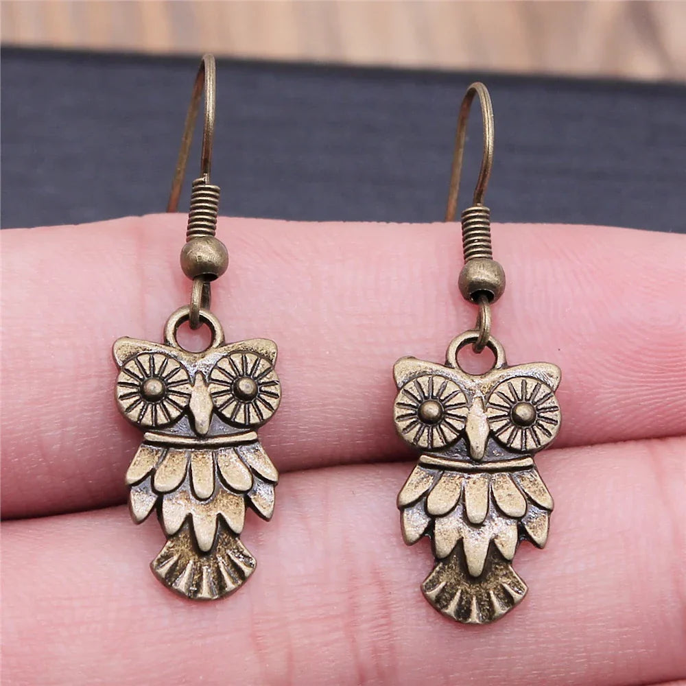 Vintage Uil Boheemse Dangle Oorbellen