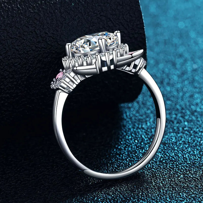 Verstelbare Kattenoren Ring met Zirconia