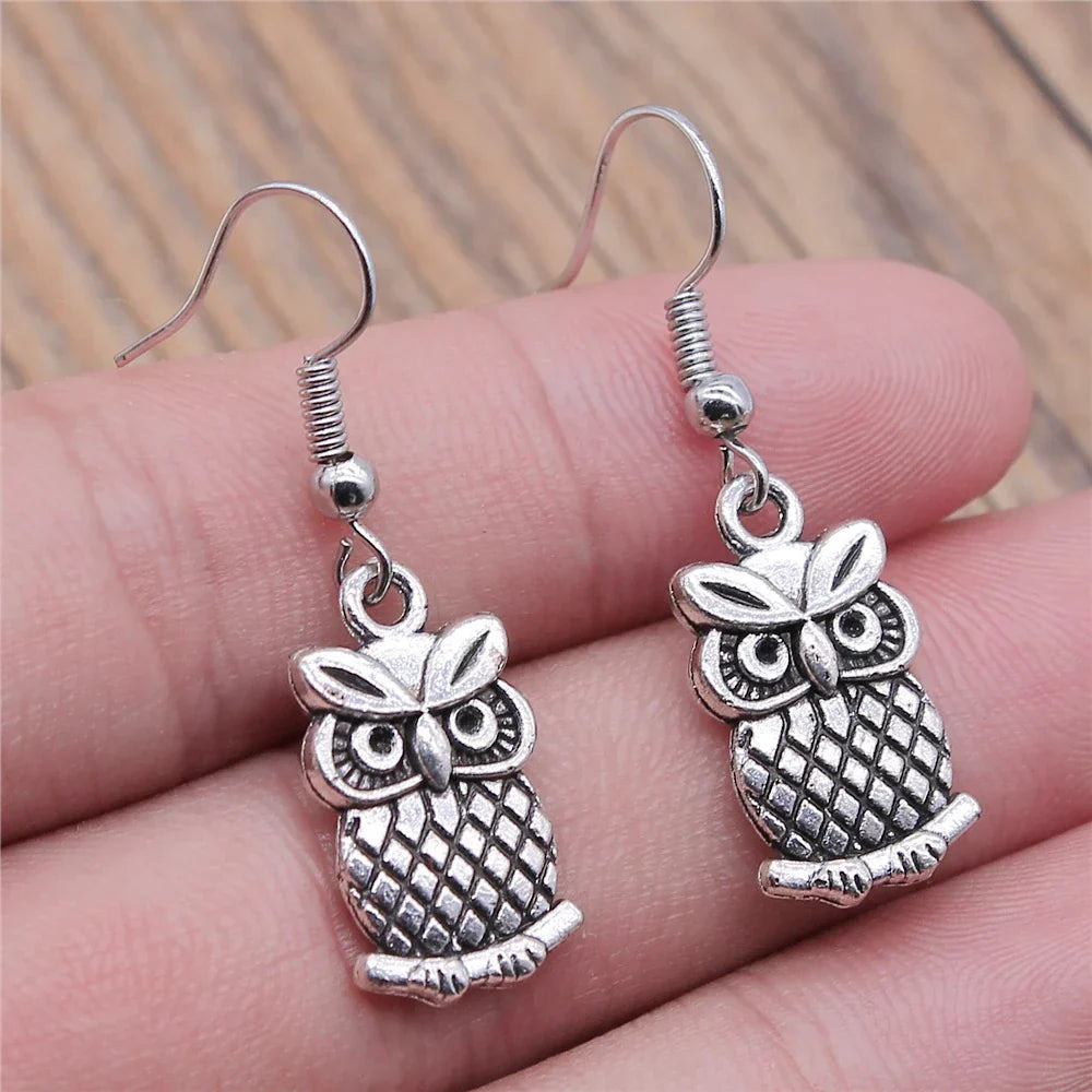 Vintage Uil Boheemse Dangle Oorbellen