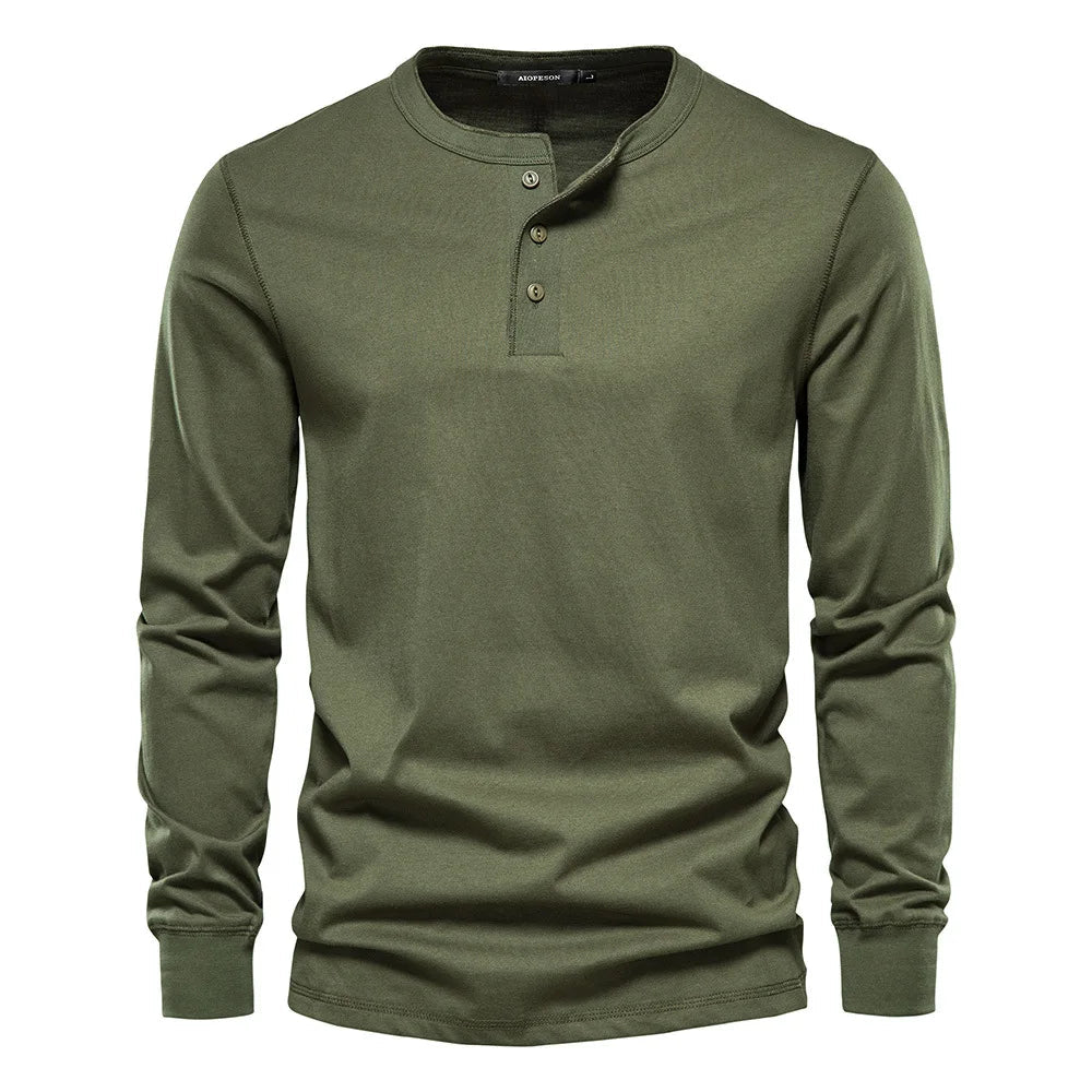 Heren Lange Mouwen Shirt Knopen Casual Comfortabele Pasvorm