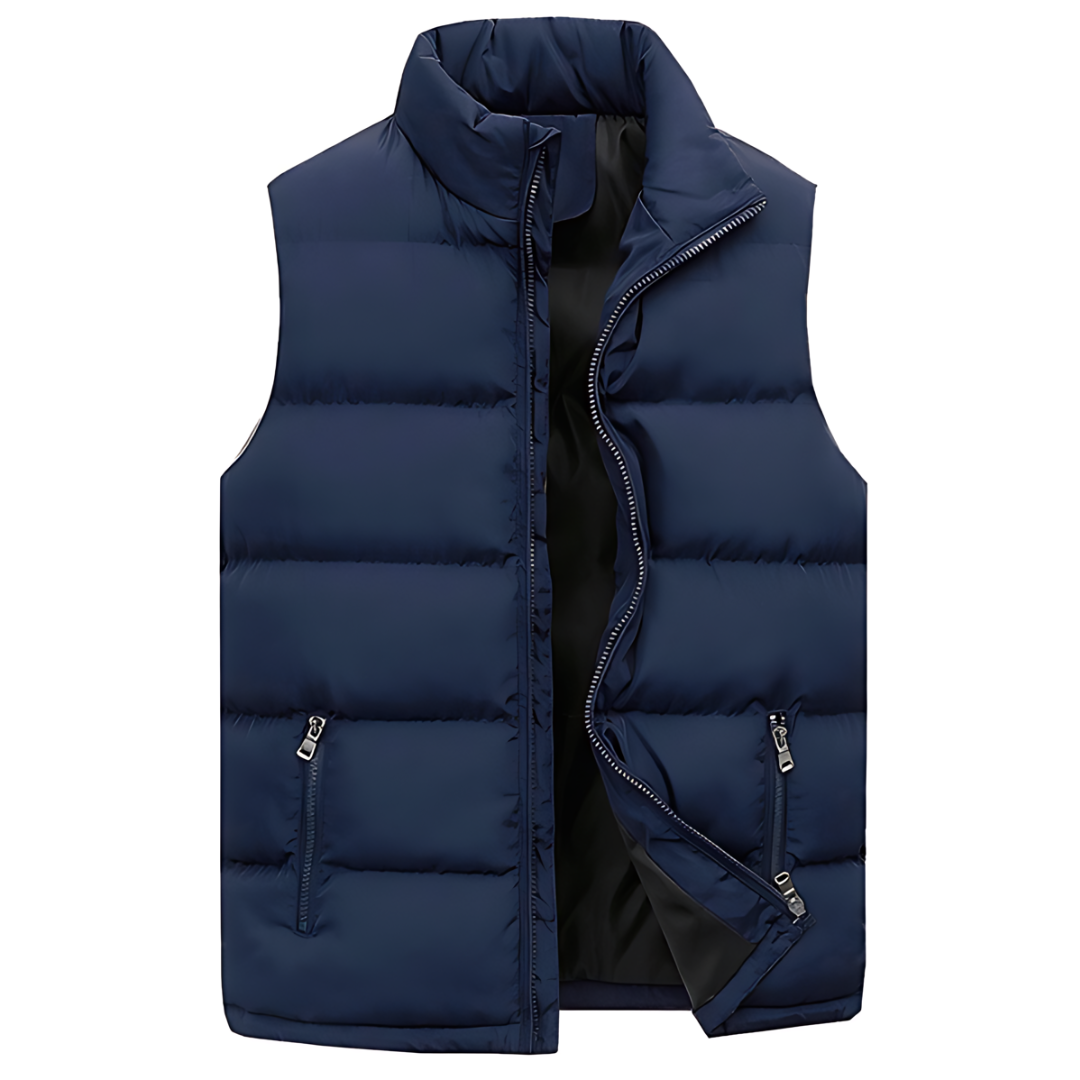 Heren Bodywarmer Puffer Vest Voor Laagjes Met Gestikte Look