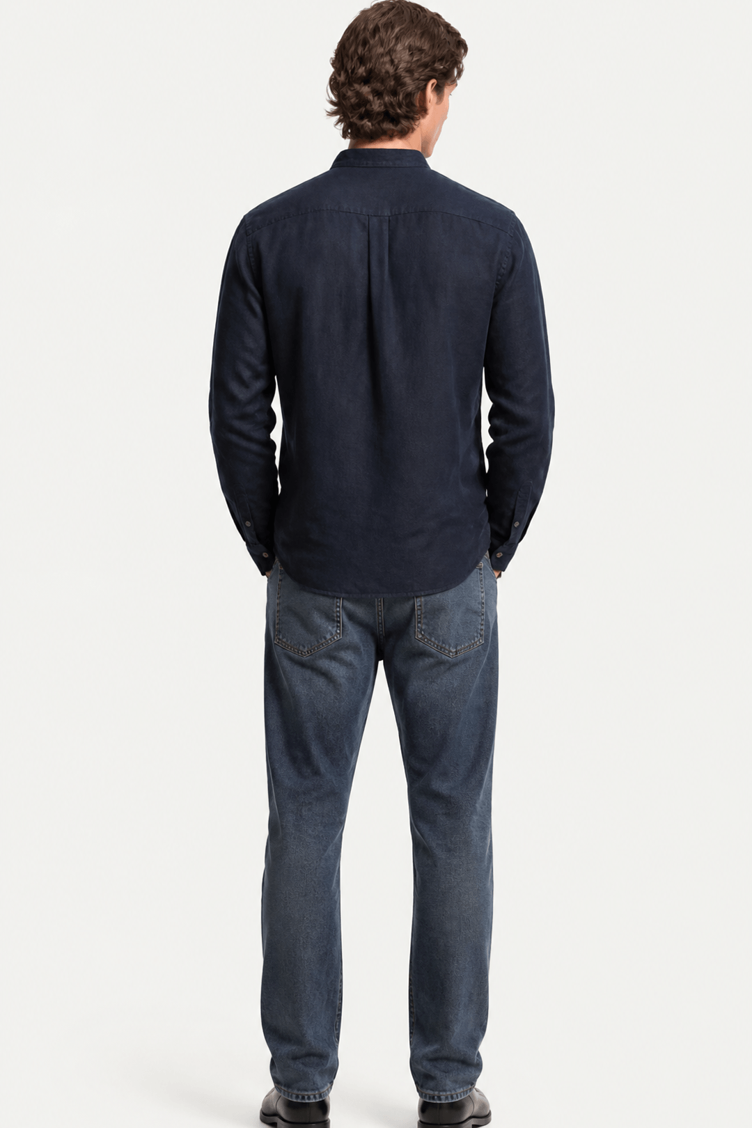 Band Collar Shirt Heren Linnen Casual Zomer