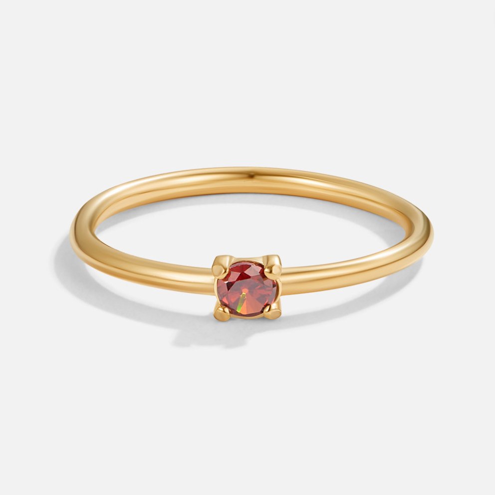 Zachte gouden ring met geboortesteen