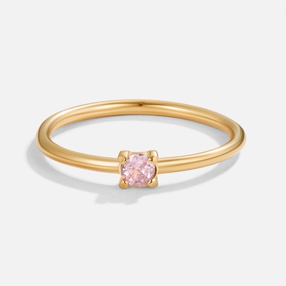 Zachte gouden ring met geboortesteen