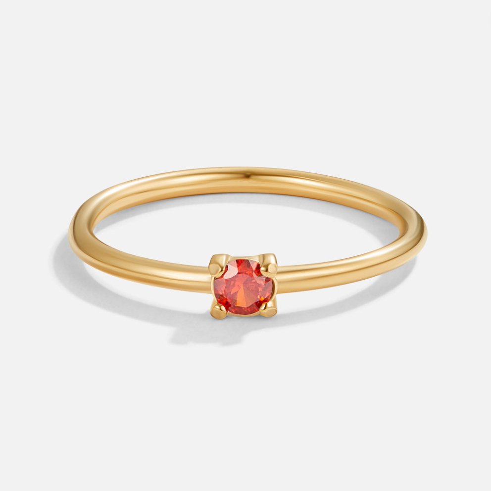 Zachte gouden ring met geboortesteen