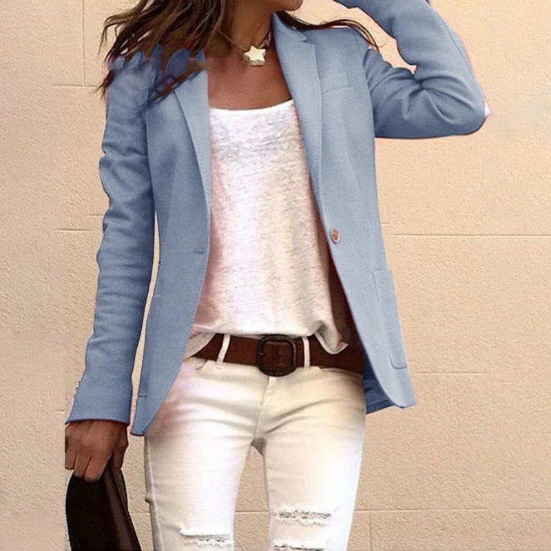 Blazer voor Dames met Slanke Pasvorm en Klassiek Revers