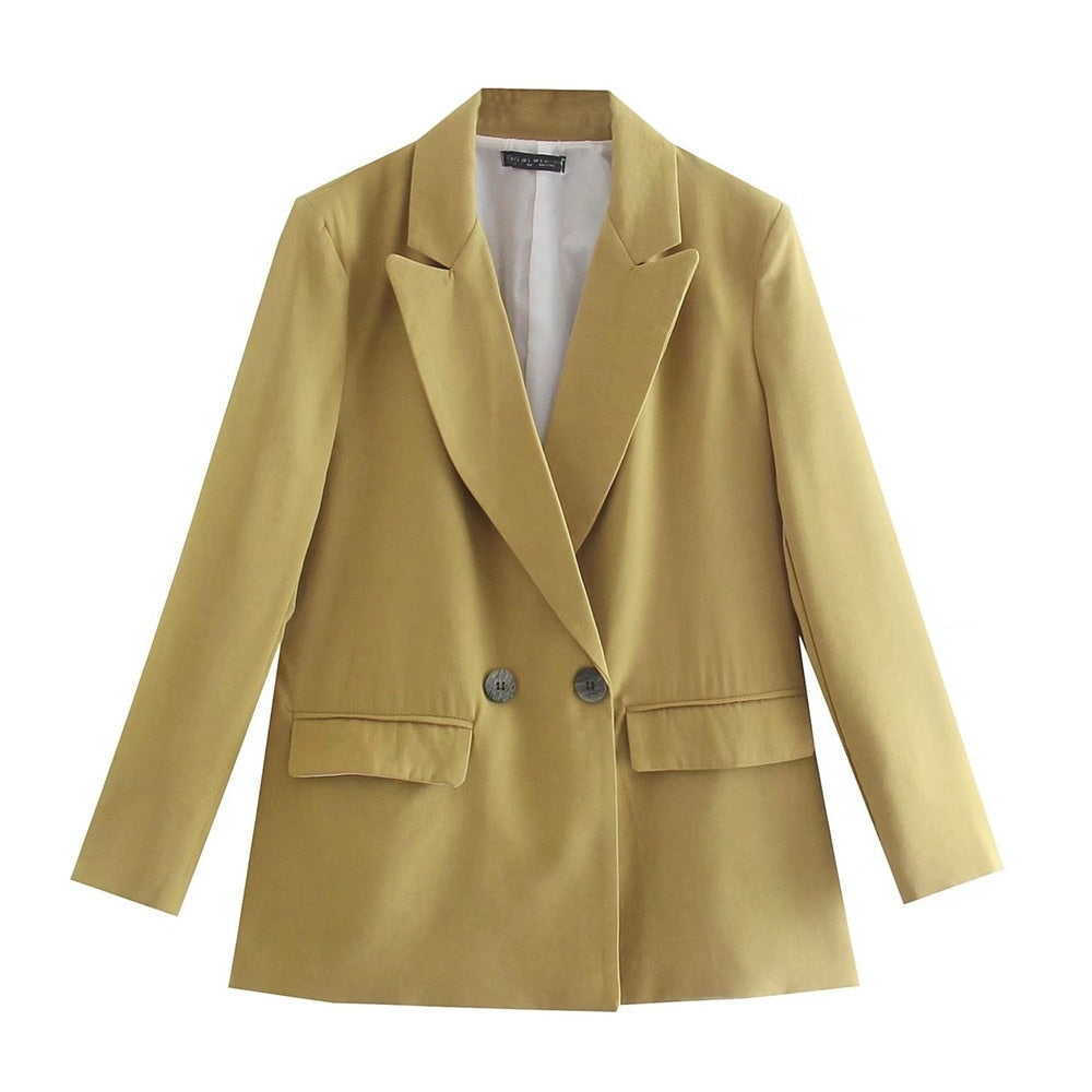Blazer voor Vrouwen met Dubbele Rij Knopen en Regular Fit