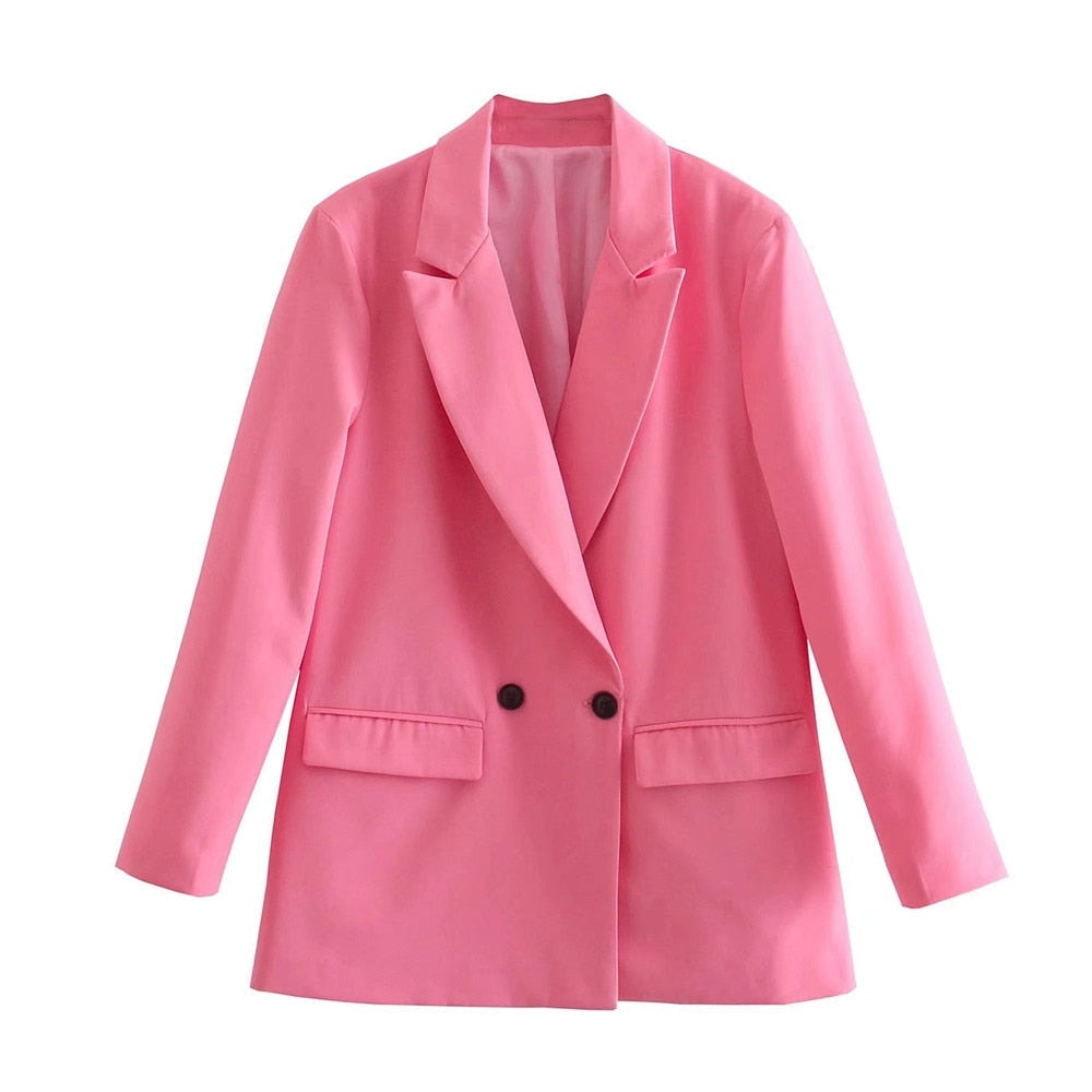 Blazer voor Vrouwen met Dubbele Rij Knopen en Regular Fit